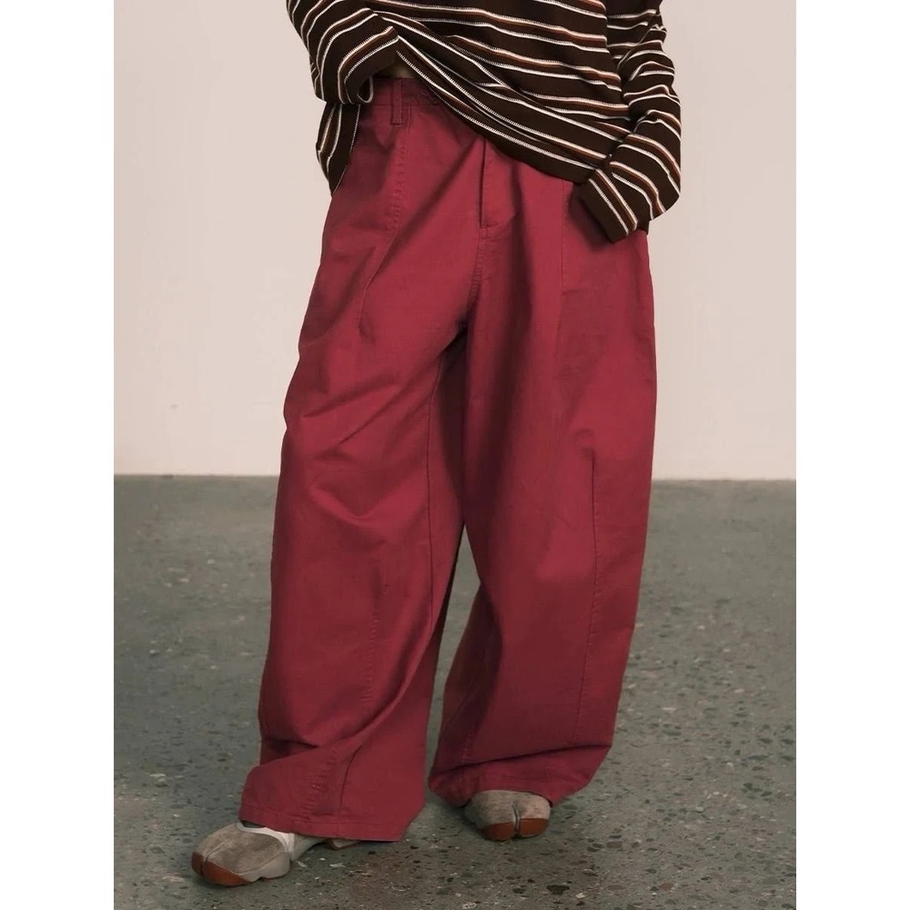 An Action A Day 100% Cotton High Waist Balloon Pants Retro Red Size XLarge (NWT)